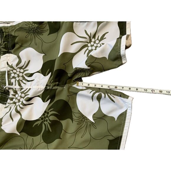 No Boundaries Green Floral Pattern Drawstring Board Shorts Mens Size Large - Picture 8 of 11